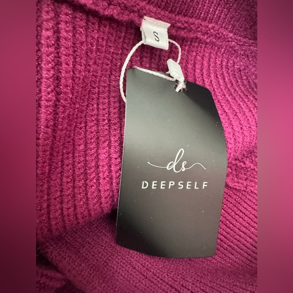 NWT DEEP SELF Long Sleeve Bodycon Sweater Fall Half Zip V Neck Mini Dress, SizeS - Picture 8 of 13